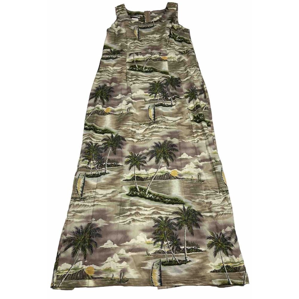 Vintage Hilo Hattie Hawaiian‎ Long Dress Long Size 16 Island Beach